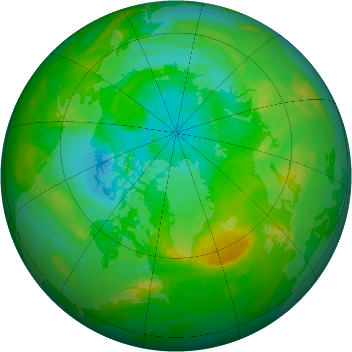 Arctic ozone map for 15 August 1982